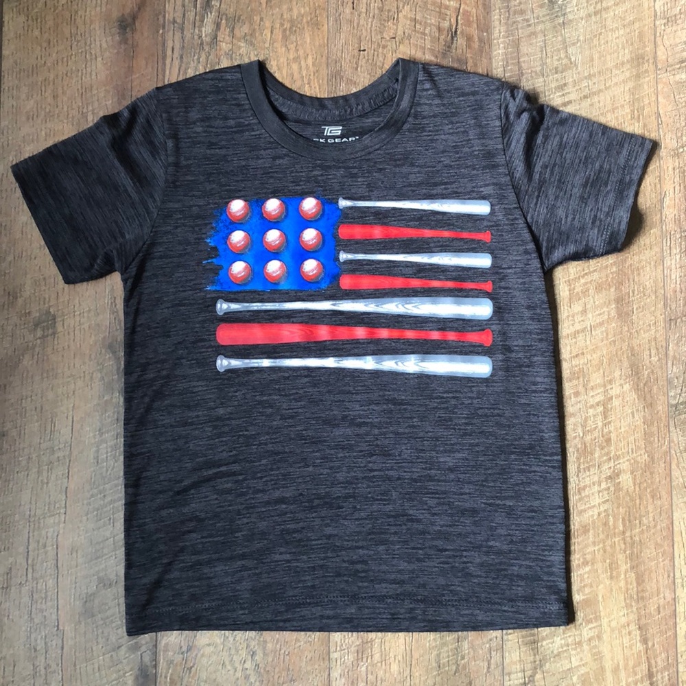 Boys baseball flag t-shirt